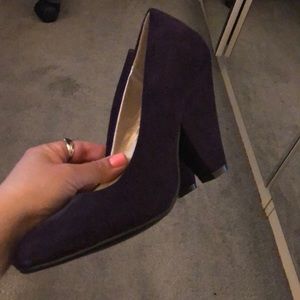 Dark eggplant purple suede pumps sz 7 1/2